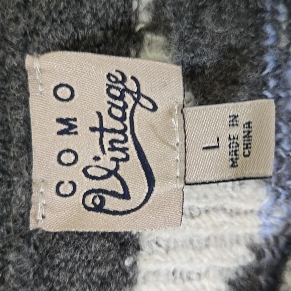 Como Vintage Gray And Blue Argyle Sweater Size Large - Picture 5 of 6
